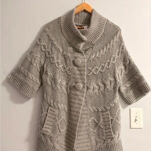 Chico's Gray Cable Knit Cardigan